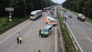 Unfallstelle auf der Autobah 5