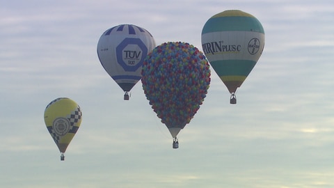 Vier Heißluftballons beim German Cup 2017 über Pforzheim