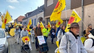 In Philippsburg demonstrieren Atomkraftgegner 