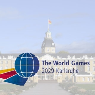 Schloss Karlsruhe mit World Games Logo