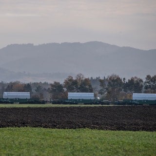 Castor-Transport: Castoren mit Atommüll rollen auf einer Bahnstrecke (Symbolbild).