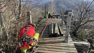 Die Battert-Felsenbrücke wurde Anfang 2023 abgebaut.