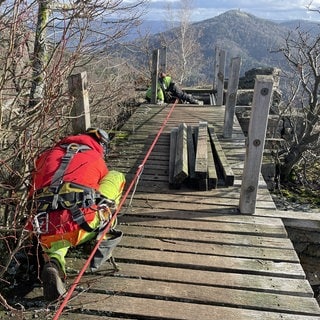 Die Battert-Felsenbrücke wurde Anfang 2023 abgebaut.