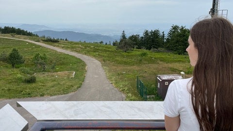 Ausblick vom Hornisgrindeturm Richtung Westen: Hier könnte sich künftig ein zweites Windrad drehen.