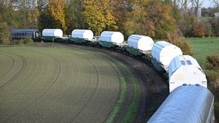 Castoren mit Atommüll werden mit dem Zug nach Deutschland transportiert (SymbolbildArchiv)