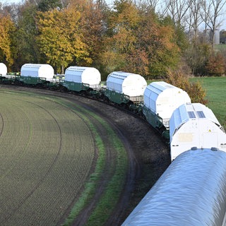 Castoren mit Atommüll werden mit dem Zug nach Deutschland transportiert (SymbolbildArchiv)