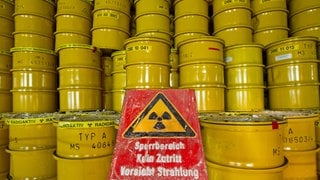 Atommüllfässer, wie sie auch in Philippsburg lagern, bis sie ins geplante Endlager im Schacht Konrad kommen.