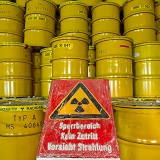 Atommüllfässer, wie sie auch in Philippsburg lagern, bis sie ins geplante Endlager im Schacht Konrad kommen.