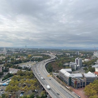 Aussicht vom Dach des Rathauscenters in Ludwigshafen