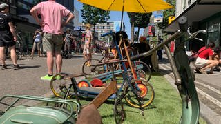 Viele Mitmachaktionen bei dem Mannheimer Fahrradfestial "Monnem Bike" in der Innenstadt