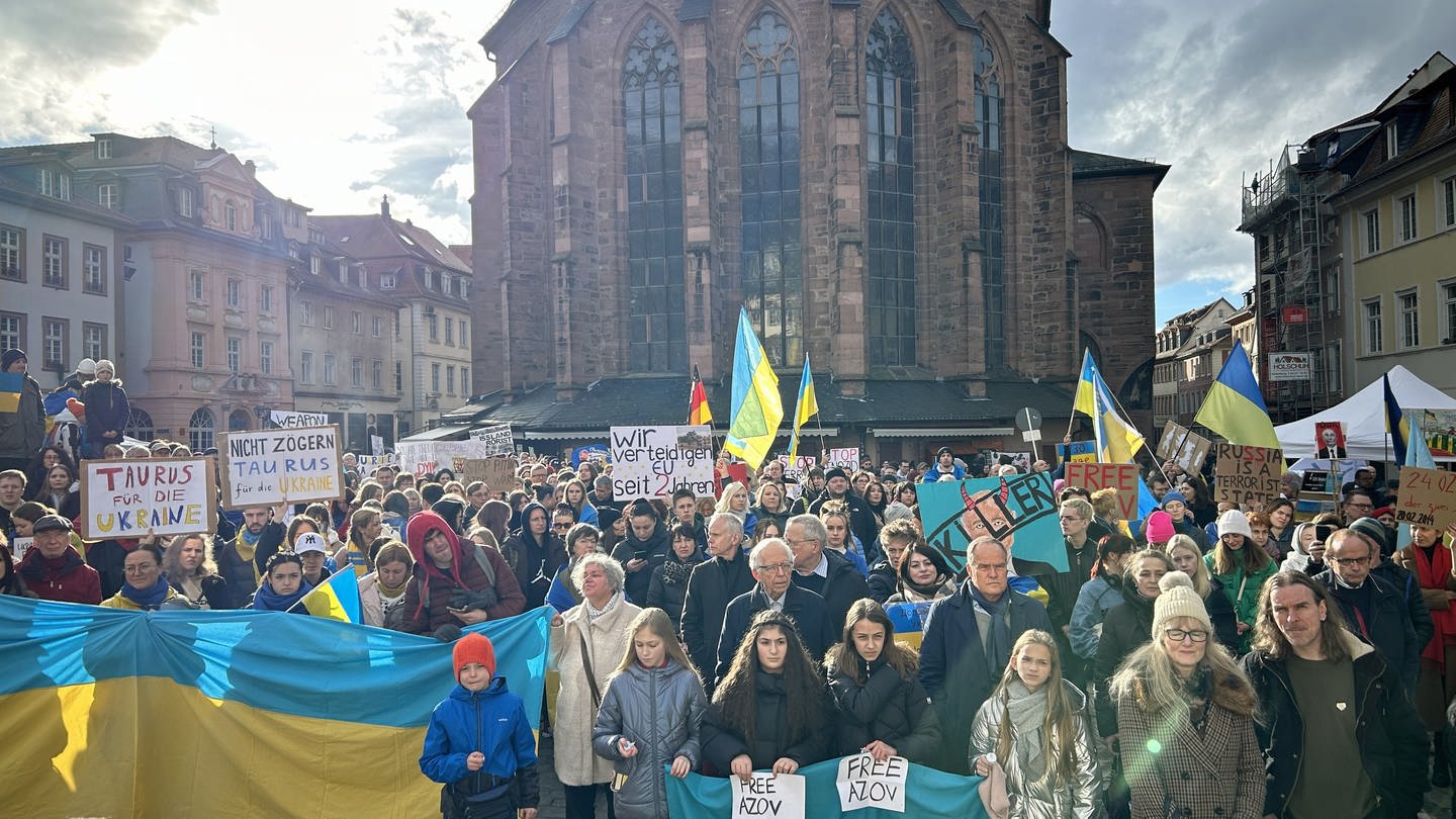 Demonstration in Heidelberg gegen den russischen Überfall auf die Ukraine