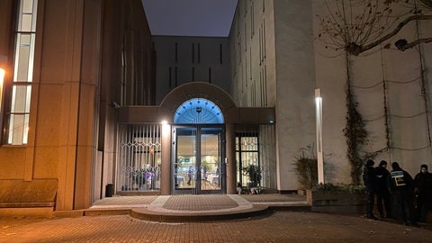 Die Mannheimer Synagoge am Donnerstagabend