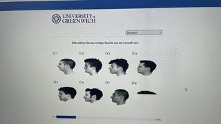 Bilder von Gesichtern auf Bildschirm der Polizei Mannheim für Super-Recognizer