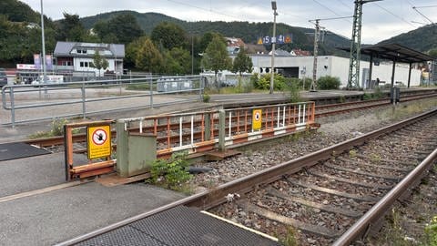 Die Bahngleise in Eberbach