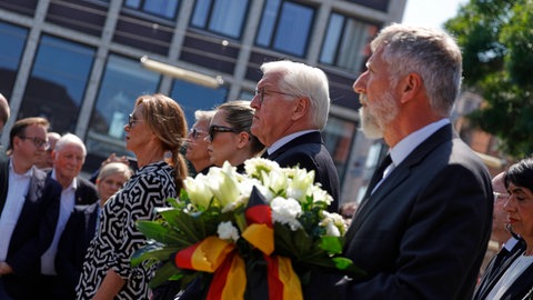 Bundespräsident Steinmeier auf dem Marktplatz in Mannheim