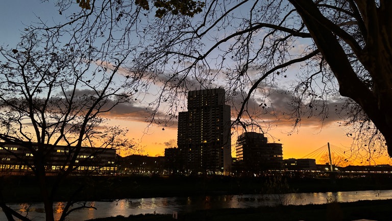 Sonnenuntergang über Mannheim Ende November