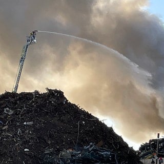 Großbrand in Recyclinganlage im Mannheimer Industriehafen