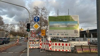 Die Baustelle zwischen Mannheim-Neckarstadt und dem Stadtteil Käfertal