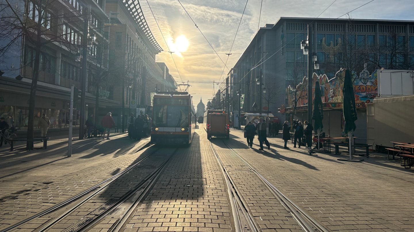 Blick vom Mannheimer Paradeplatz in die Planken