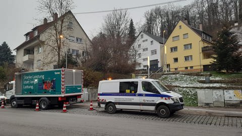 Notstromaggregate an Trafostation in Ludwigsburg nach Stromausfall