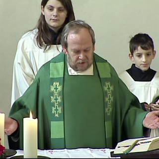 Der Ludwigsburger Pfarrer Frank Schöpe hält Gottesdienst.