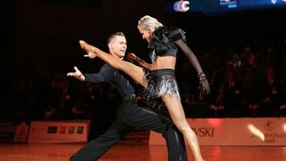 Tanzpaar aus Pforzheim im Jahr 2019: Marius Balan und Khrystyna Moshenska aus Deutschland tanzen bei den 33. German Open Championships (GOC).