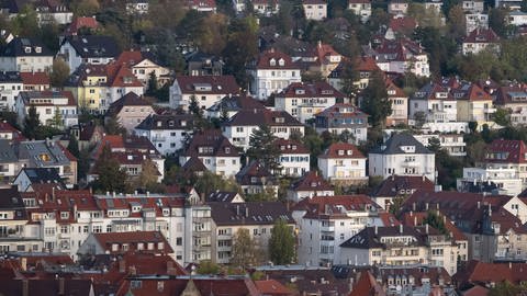 Blick auf Häuser in Stuttgart