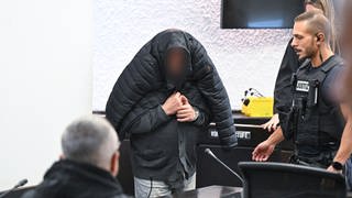 Angeklagter im Landgericht Stuttgart bei der Urteilsverkündung