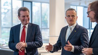 Günther Oettinger und Frank Nopper bei einem gemeinsamen Besuchstermin in Stuttgart