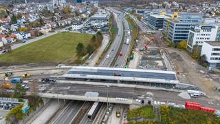 Querung der BöblingerSindelfinger Straße A81-Ausbau, Bauzustand Ende November 2023