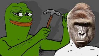 Zwei der berühmtesten Memes vereint: Pepe, der Frosch, und Harambe, der Gorilla (Archivbild)