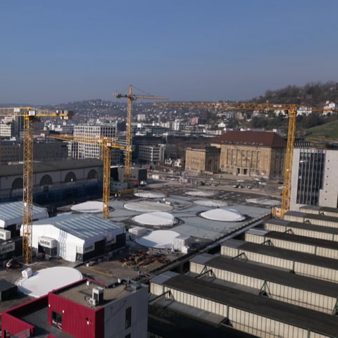 Die Baustelle von Stuttgart 21 von oben