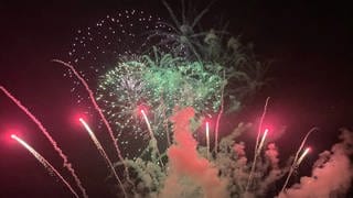 Feuerwerk bei den "Flammenden Sternen" 2023 vom Gewinner-Team aus den USA