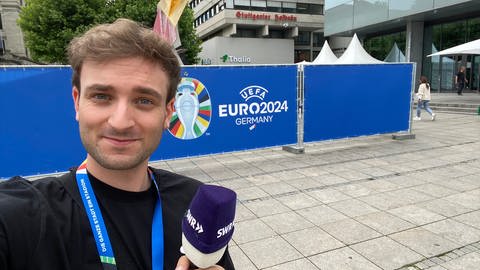 Selfie von Reporter Luis Manzi in Stuttgart bei der EM
