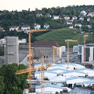 Blick auf die Großbaustelle Stuttgart 21