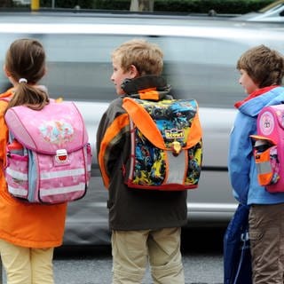 Kinder auf dem Weg zur Schule an einer Straße - werden sie von Fremden in der Region Stuttgart vermehrt angsprochen? Entsprechende Meldungen gibt in den sozialen Netzwerken.