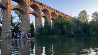 SUP mit Rollstuhl auf der Enz bei Bietigheim-Bissingen