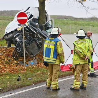 Der Lieferwagen prallte an der B10 bei Schwieberdingen mit viel Wucht gegen einen Baum - der Fahrer starb. 