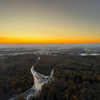 Sonnenaufgang auf dem Fernsehturm Stuttgart