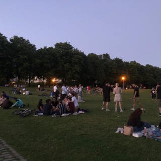 Abendstimmung am Seepark in Freiburg