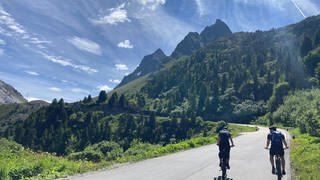 Mit dem Fahrrad über die Alpen - Aufstieg zum Splügenpass