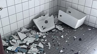 Unbekannte Täter verwüsten sanitäre Anlagen in der Staudinger Gesamtschule in Freiburg.
