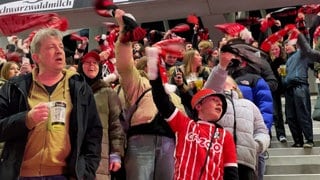 7.000 Fans beim Public Viewing im Europa-Park Stadion in Freiburg.