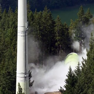 Windrad auf der Holzschlägermatte am Schauinsland bei Freiburg wurde erfolgreich gesprengt