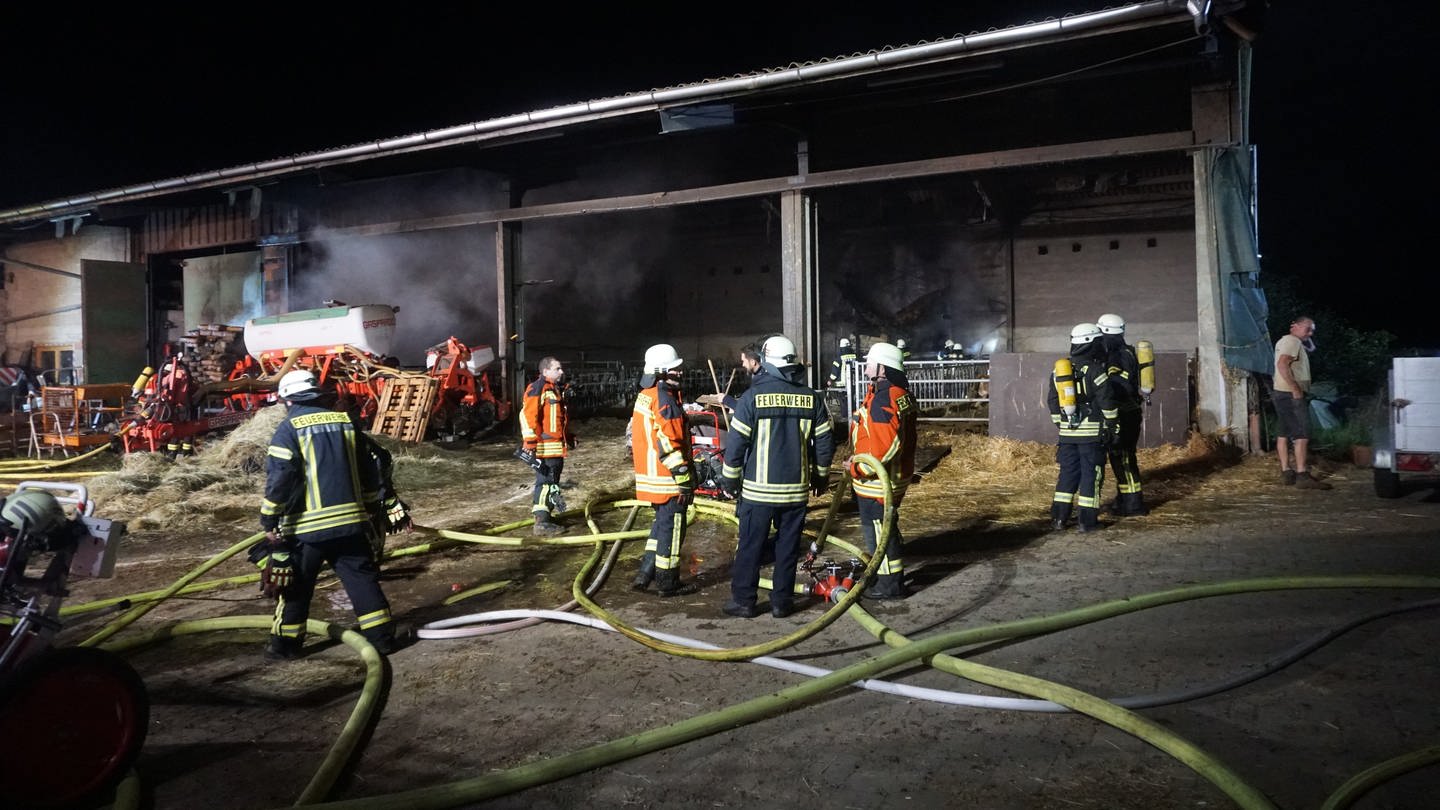 In der Nacht zum Mittwoch ist ein Stall in Forchheim in Brand geraten. Die Feuerwehr konnte 90 Kälber in Sicherheit bringen.