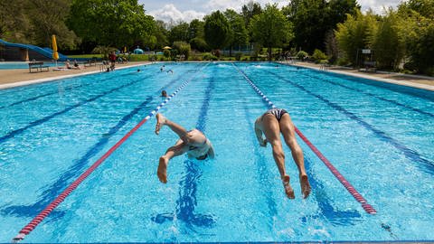 Badegäste im Strandbad Freiburg