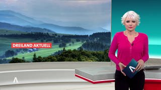 Die Nachrichtensendung "Dreiland Aktuell" mit Nachrichtensprecherin Tatjana Geßler. 