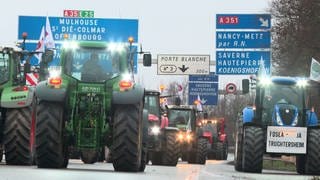 Blockade der Traktoren im Elsass