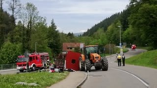 Maiwagen-Unfall im südbadischen Kandern (Kreis Lörrach)