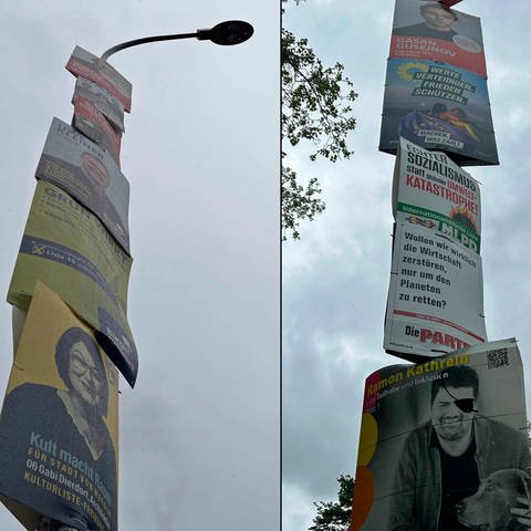Wahlplakate bei Kommunalwahl 2024 in Freiburg